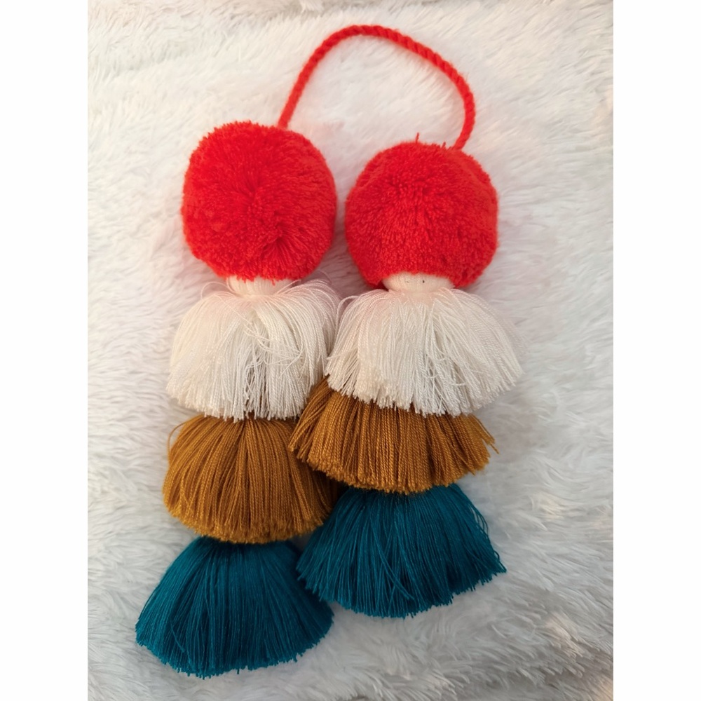 Colorful Layered Pom Tassel Charm